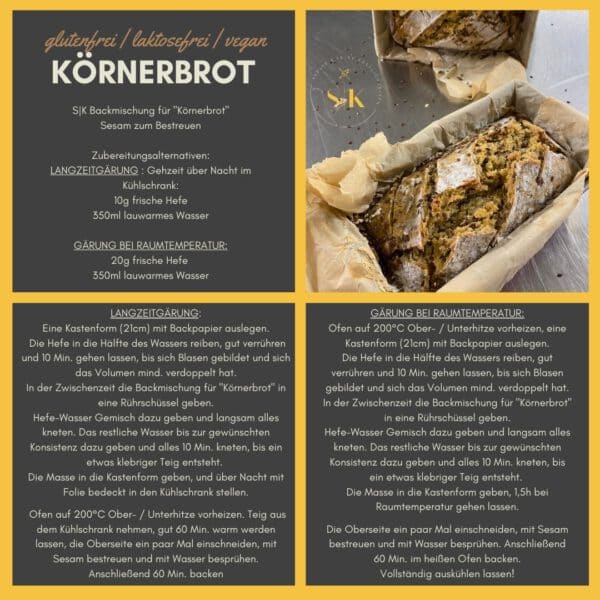Rezeptkarte glutenfreies Körnerbrot