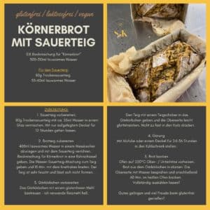 Rezeptkarte glutenfreies Körnerbrot mit Sauerteig