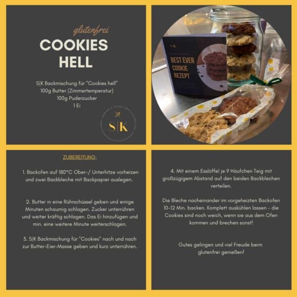 Rezeptkarte glutenfreie Cookies hell