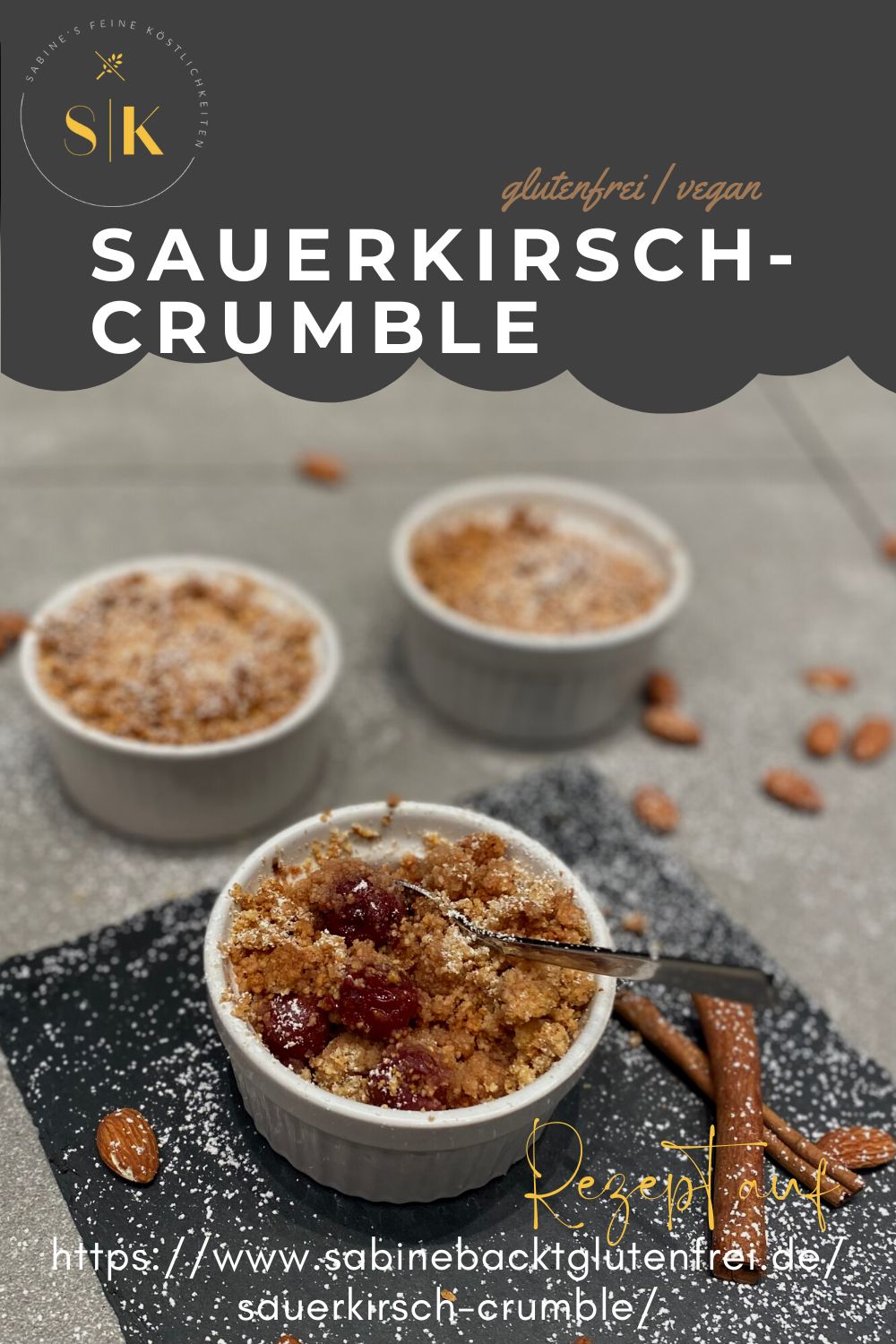 glutenfreier Sauerkirsch Crumble